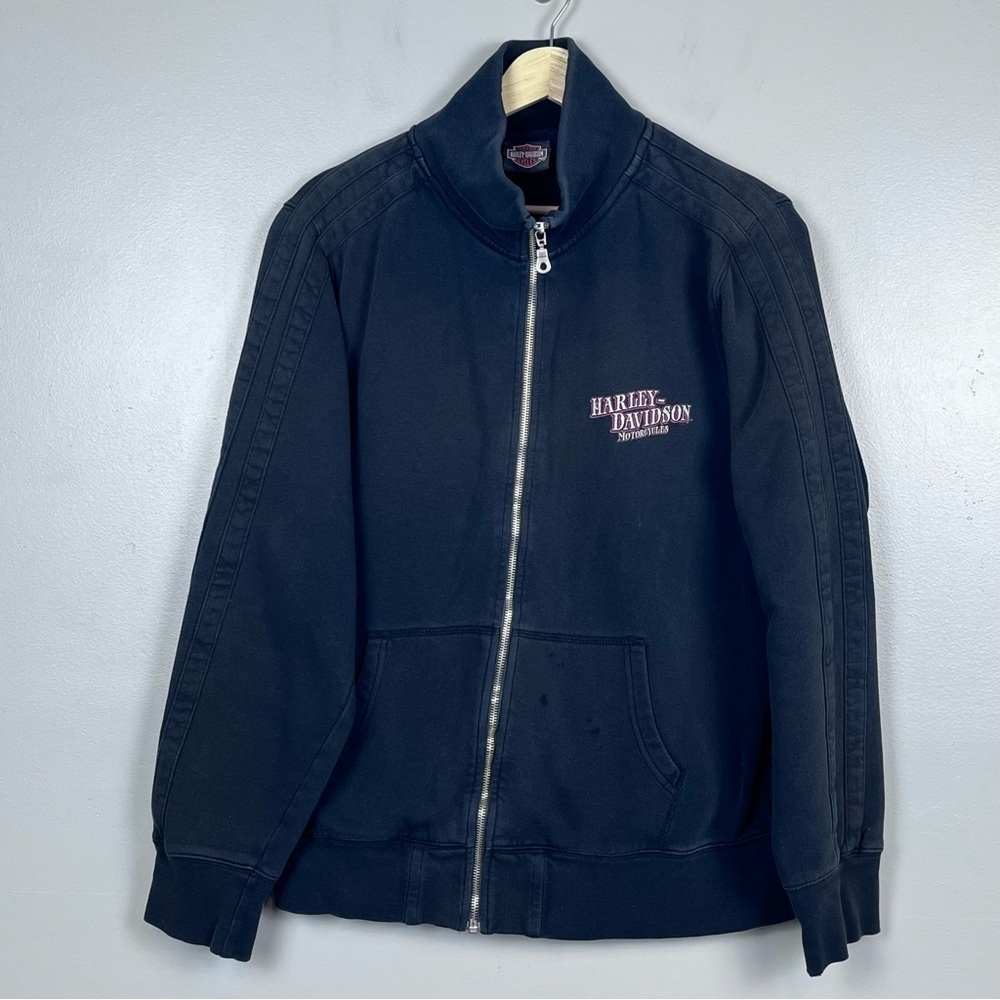 RK Stratman Harley Davidson Women's Full Zip Graphic Print Jacket Size XL; Biker